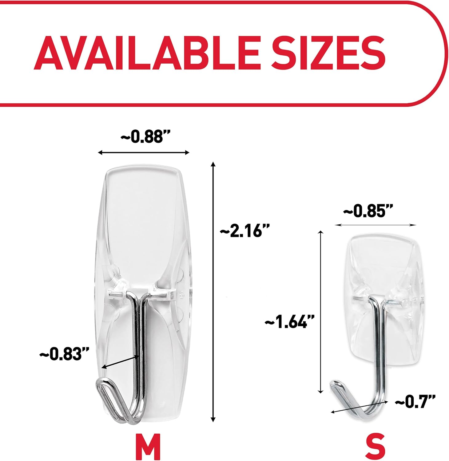 Command Small Clear Wire Toggle Hooks. 10 Wall Hook and 12 Strips. Damage-Free Hanging with Adhesive. Great for Hanging. Organization and Storage. Holds up to 0.5 lb - Image 2