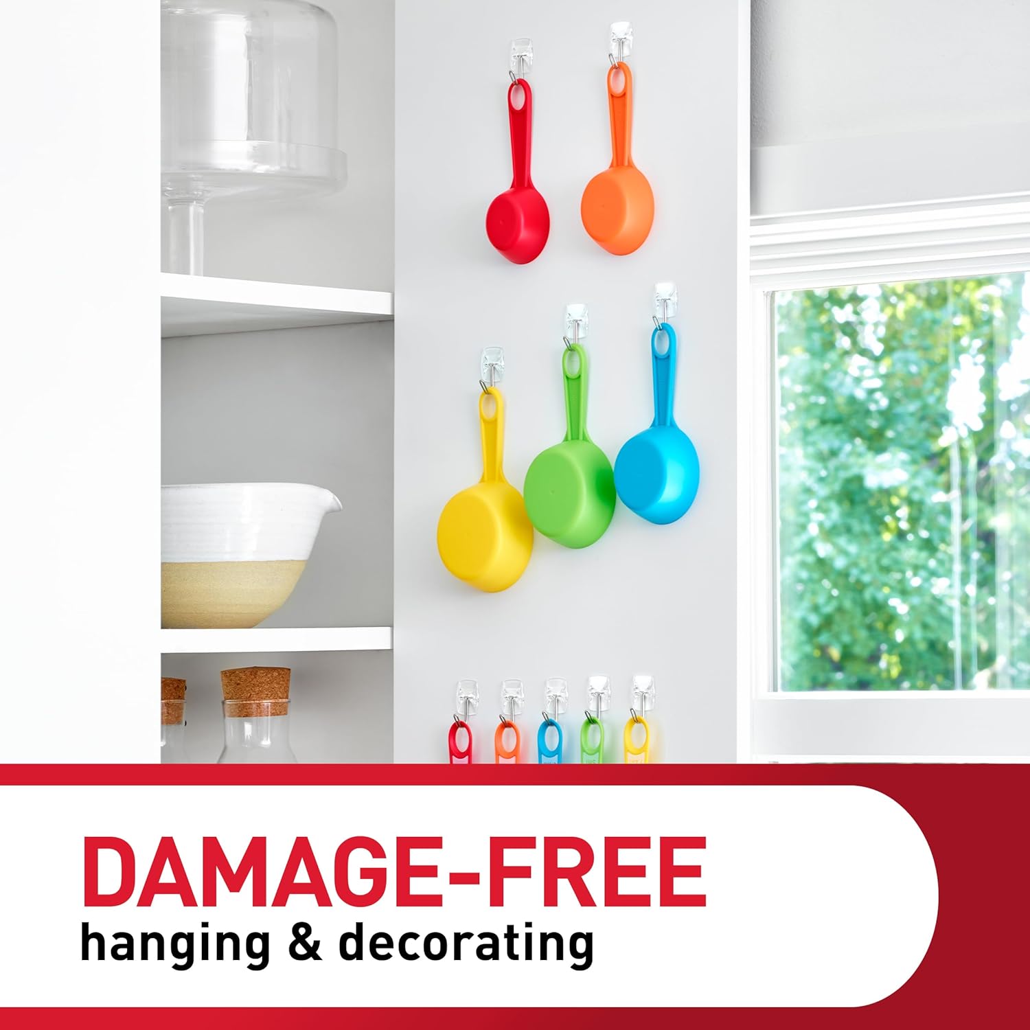 Command Small Clear Wire Toggle Hooks. 10 Wall Hook and 12 Strips. Damage-Free Hanging with Adhesive. Great for Hanging. Organization and Storage. Holds up to 0.5 lb - Image 4